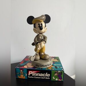 Disney Mickey Mouse Golf Bobble Head With Pinnacle Mickey And Friends Golf Balls